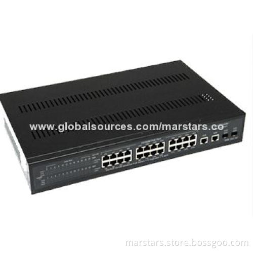 24-port 10/100 PoE switch + 2, 1000Mbase-T + 2 SFP slot 350W